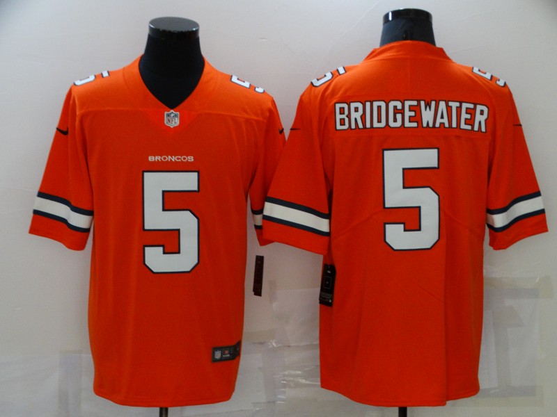 Men's Denver Broncos Teddy Bridgewater #5 Orange Jersey